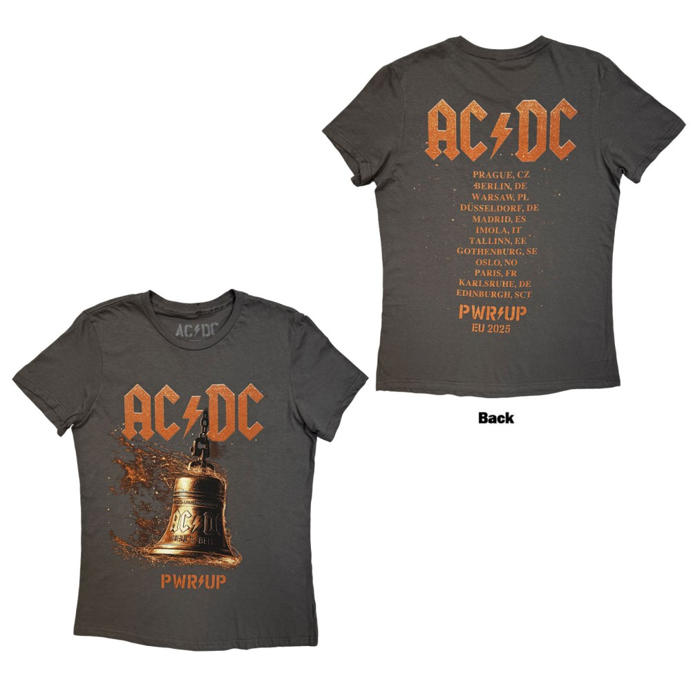 AC/DC - Bell Lightning EU Tour '25 Damen TShirt - Grau